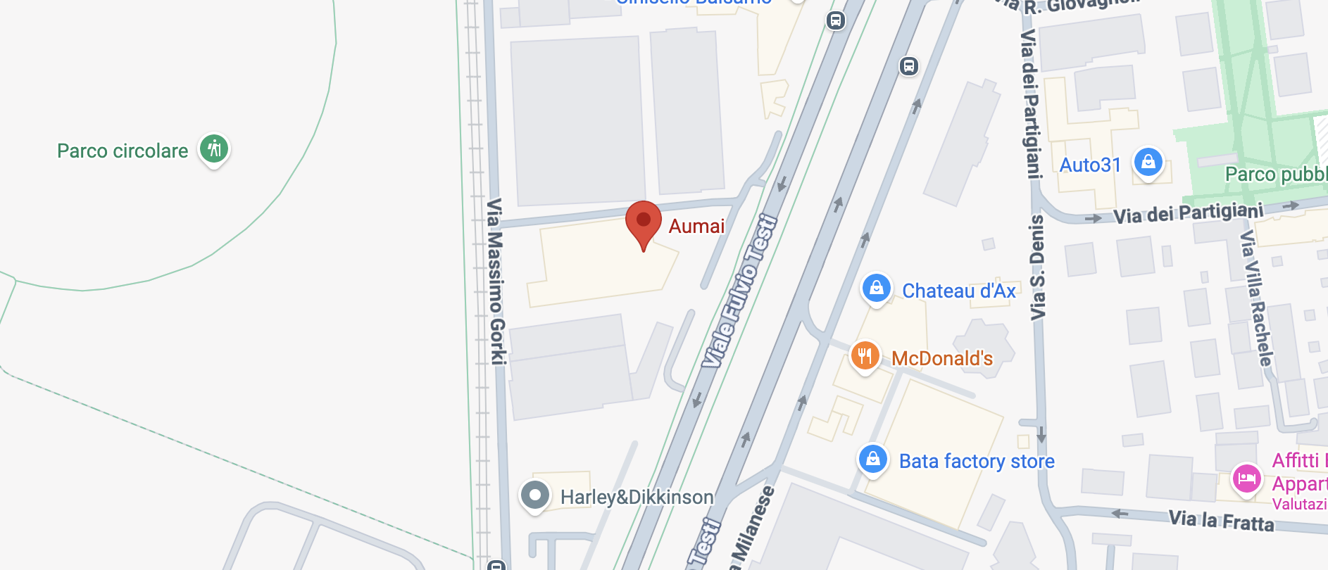 Posizione del negozio Aumai a Cinisello Balsamo su Google Maps